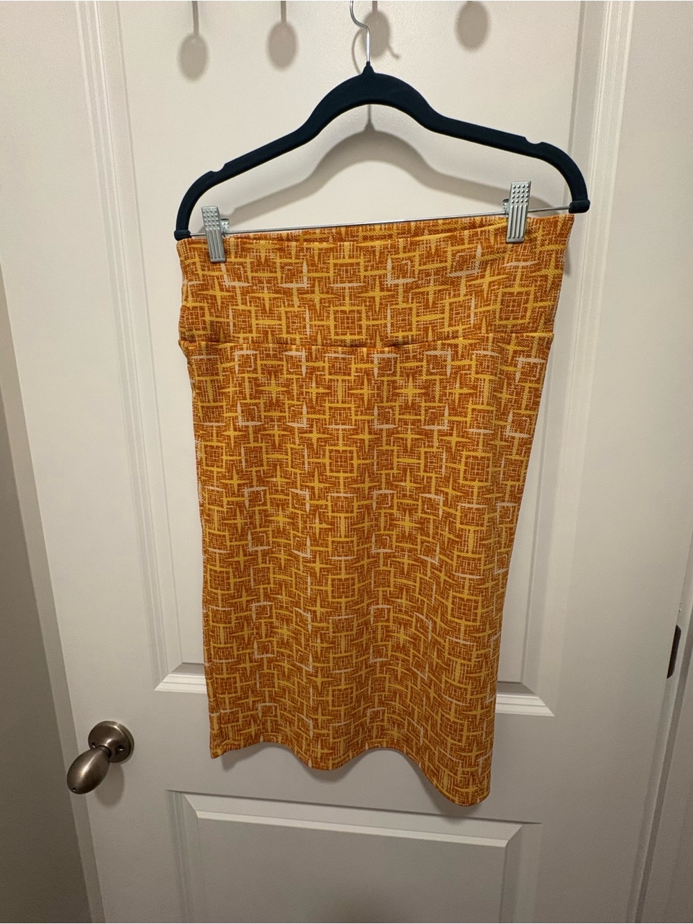 LuLaRoe Golden Yellow Geometric Pencil Skirt